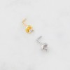 HEART WITH BEZEL CZ 316L SURGICAL STEEL L-SHAPE NOSE RING